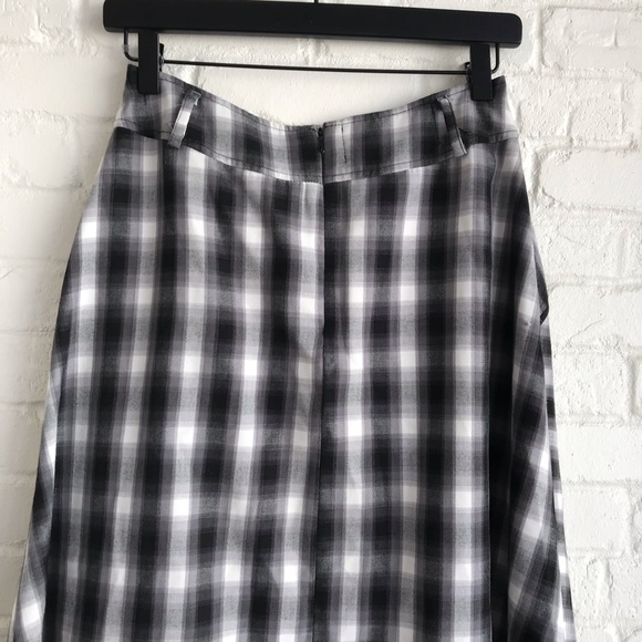 Ethyl black and white plaid midi skirt sZ 4 Medium - Picture 5 of 8